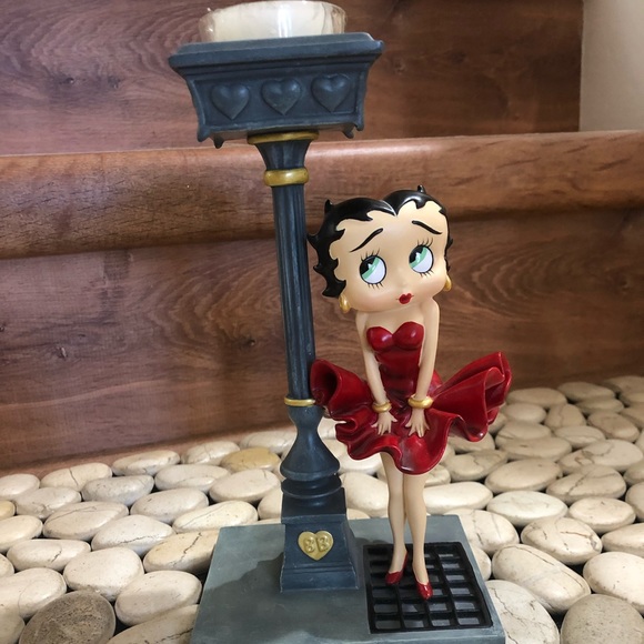 Rare Betty Boop lamppost votive candle figurine - Picture 1 of 4